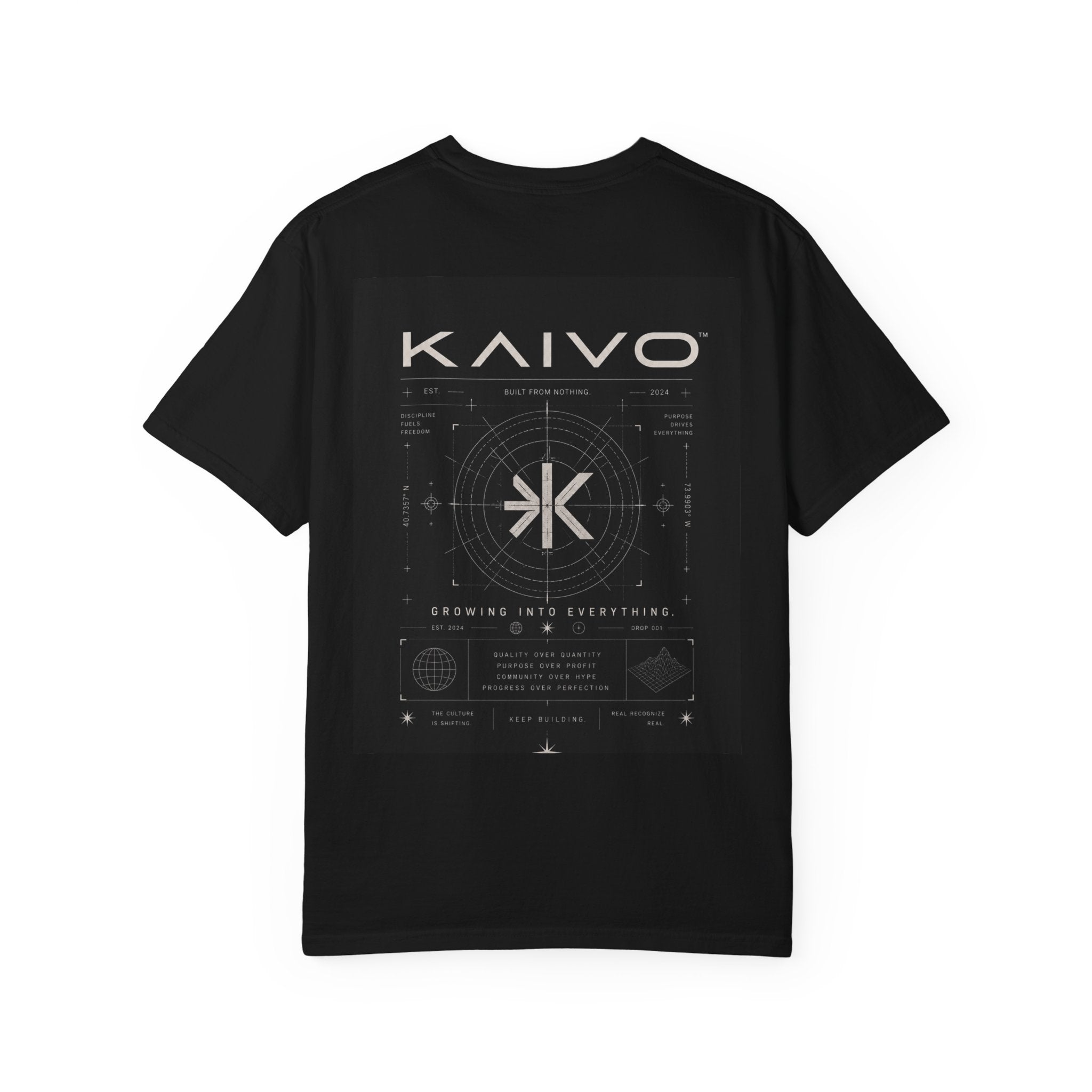 Kaivo Compass Logo T-Shirt — "Built From Nothing. Growing Into Everything."