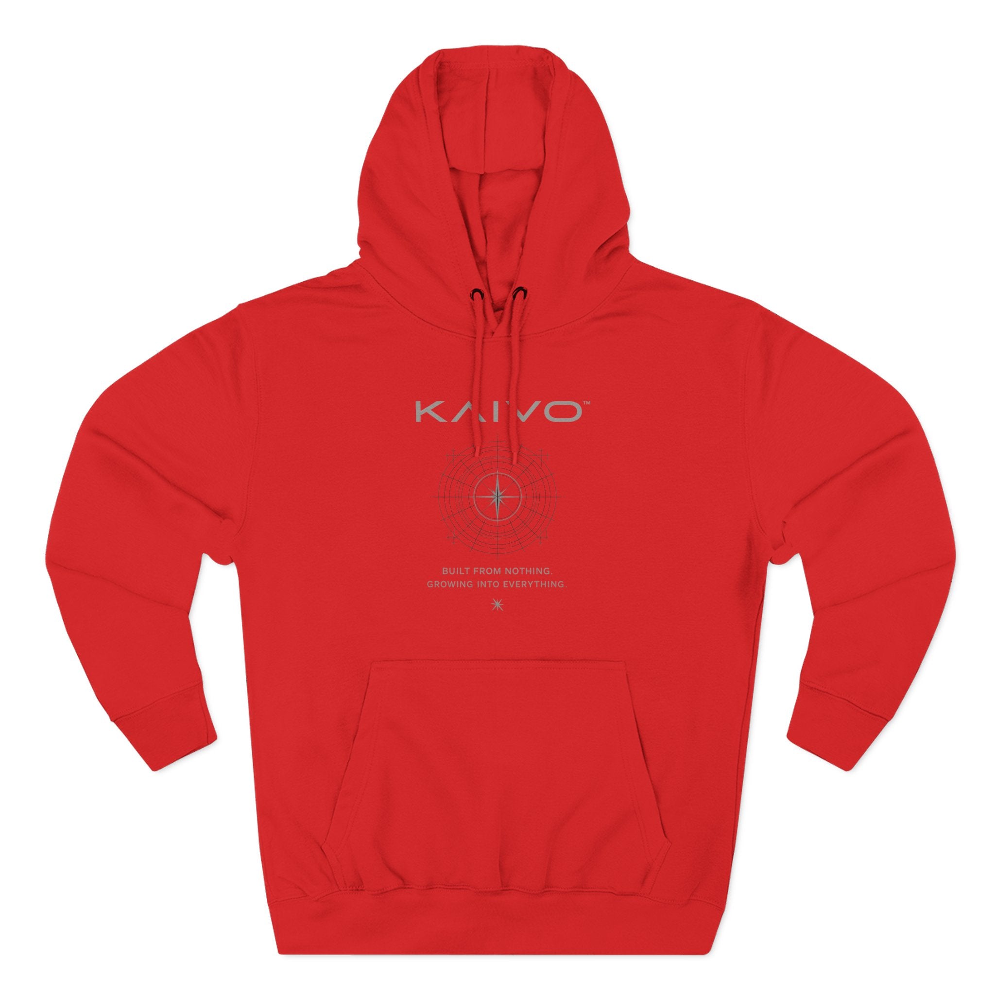 KAIVO Compass Graphic Hoodie — Minimalist Sci‑Tech Chest & Back Print